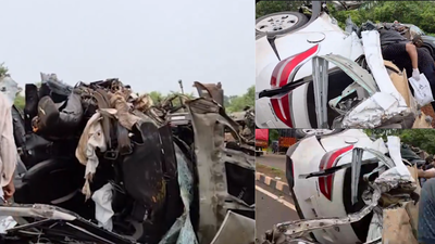 Family trip ends in tragedy as car hits parked dumper on Goa-Mumbai highway, 4 dead