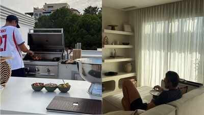 Jake Dennis watches TV, cooks barbecue as Lexi Grace Boosey shows off new Marbella home