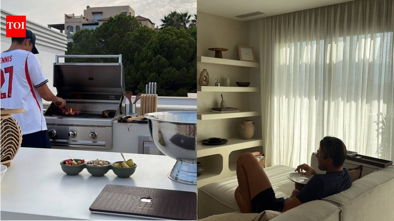 Jake Dennis watches TV, cooks barbecue as Lexi Grace Boosey shows off new Marbella home