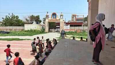 Ghaziabad school whose students welcomed a PM today holds classes in a field