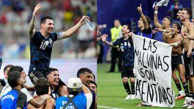 Argentina risk FIFA punishment after Falkland Islands banner during England win celebrations