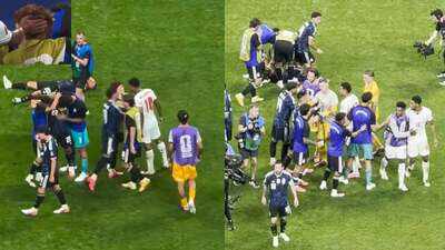 Tensions flare! Jude Bellingham slaps Argentina player on the head after England's World Cup semifinal defeat - WATCH