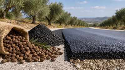 Spain is turning millions of discarded olive pits into road material that could store carbon for decades and cut asphalt emissions by up to 75%