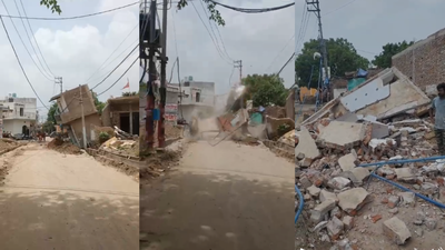 2-storey house collapses during drain excavation in Greater Noida