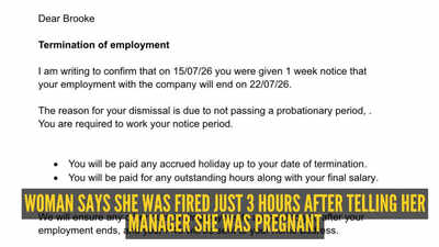 Woman says she was fired just 3 hours after telling her manager she was pregnant: ‘I feel so betrayed and stupid’