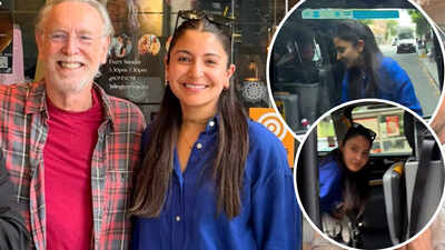 Anushka Sharma catches up with spiritual guru for brunch in London; zooms off in a taxi - WATCH