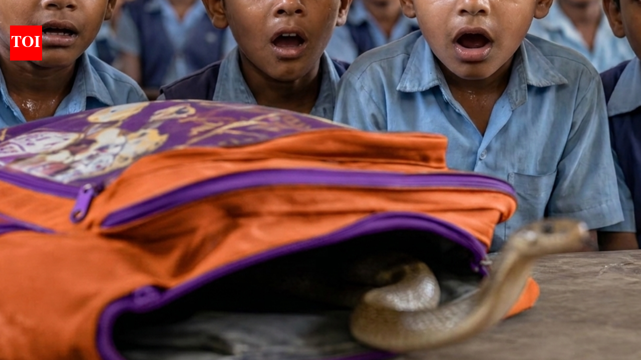 Snake scare in MP: 1.5-footlong cobra slithers out of nursery student’s bag inside classroom