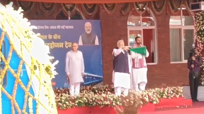 Prime minister Narendra Modi flags off India's first Hydrogen train