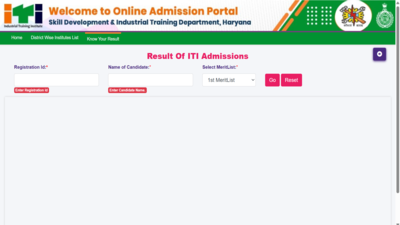 Haryana ITI admission result 2026 out at admissions.itiharyana.gov.in: Direct link to download first merit list here
