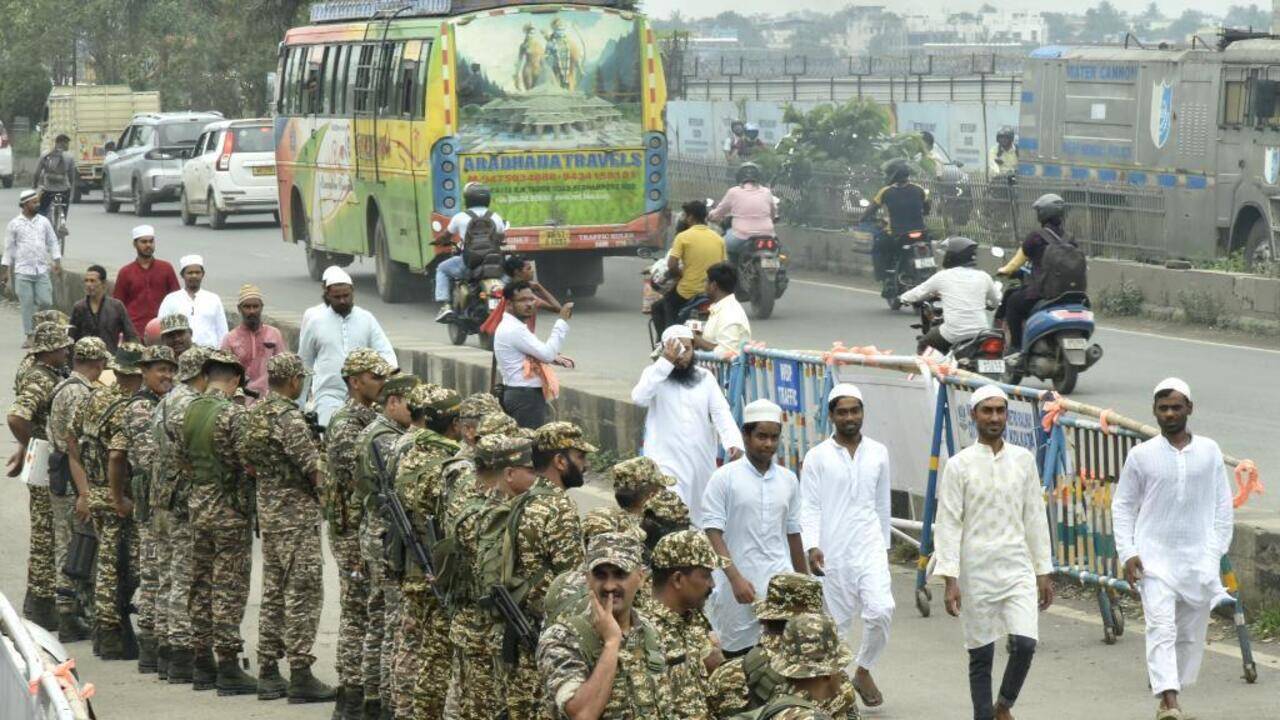 Airport mosque protest fizzles out as police and central forces turn area into fortress