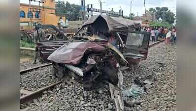Four schoolkids die as train rams pool car at open level crossing, gateman arrested