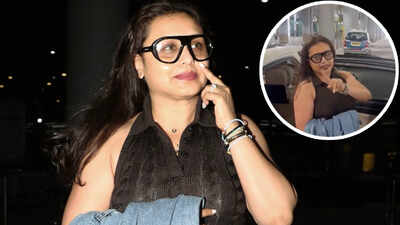 Rani Mukerji gets into protective mom mode at airport; checks paparazzi's camera for daughter Adira's pics: 'Bache nahi aa gaye na?'