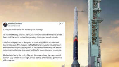 'Historic new frontier': PM Modi hails 'talent of youth' ahead of Skyroot's maiden orbital attempt with Vikram-1 launch