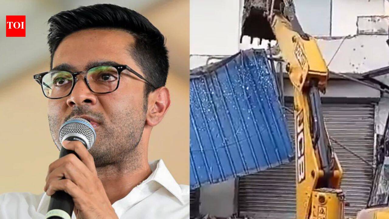 Bulldozer action  at Trinamool MP Abhishek Banerjee's office in West Bengal; heavy police deployed