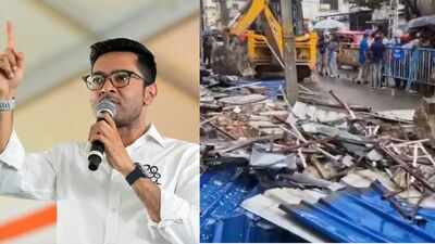 Bulldozer action  at Trinamool MP Abhishek Banerjee's office in West Bengal; heavy police deployed