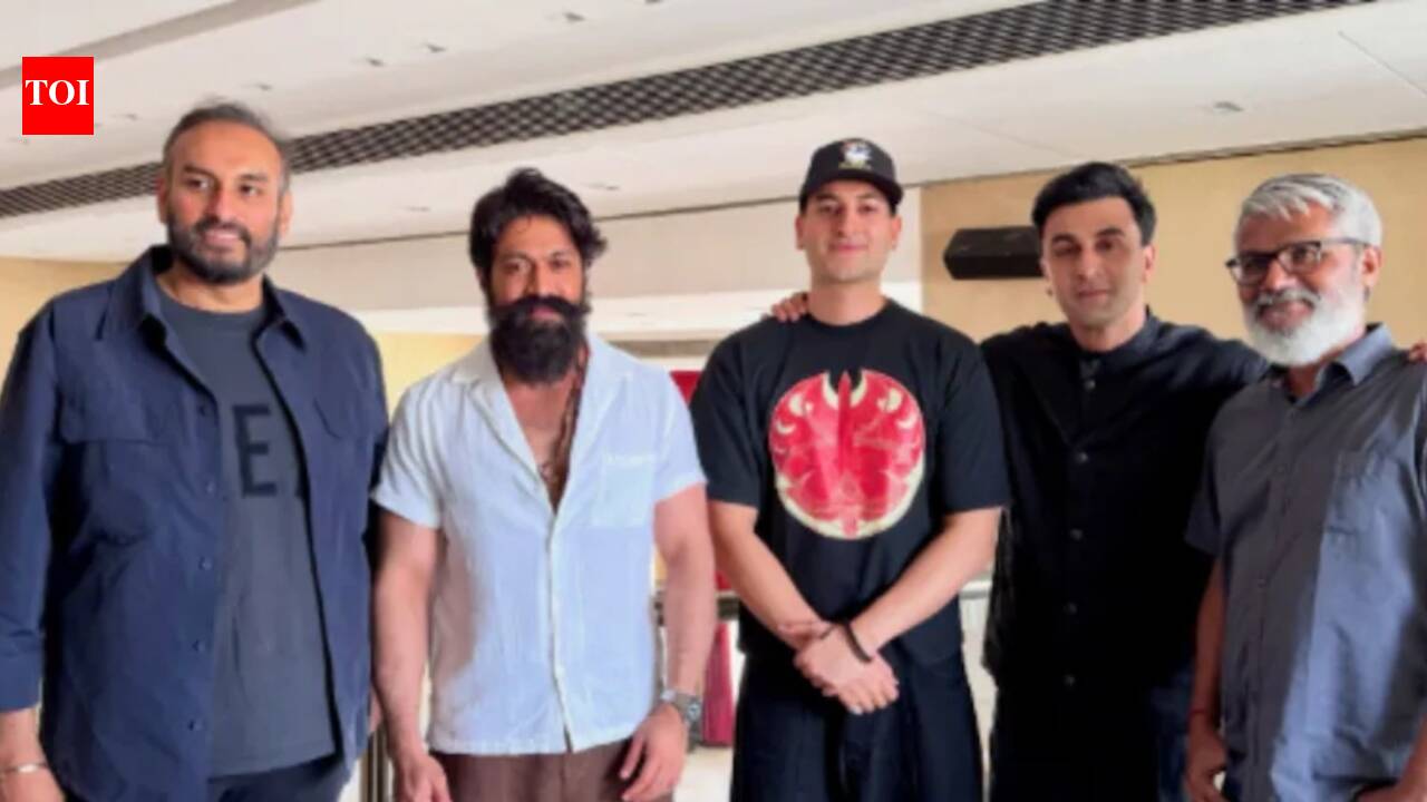 Ranbir Kapoor, Yash pose with Rishab Rikhiram Sharma ahead of 'Ramayana' event; trailer to release on July 24