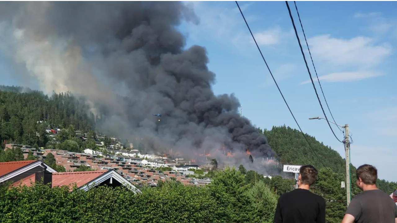 Watch: Largest residential fire in Norway's modern history destroys at least 100 homes