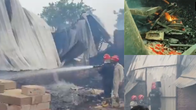 Warehouse storing event materials catches fire in Delhi's Fatehpur Beri
