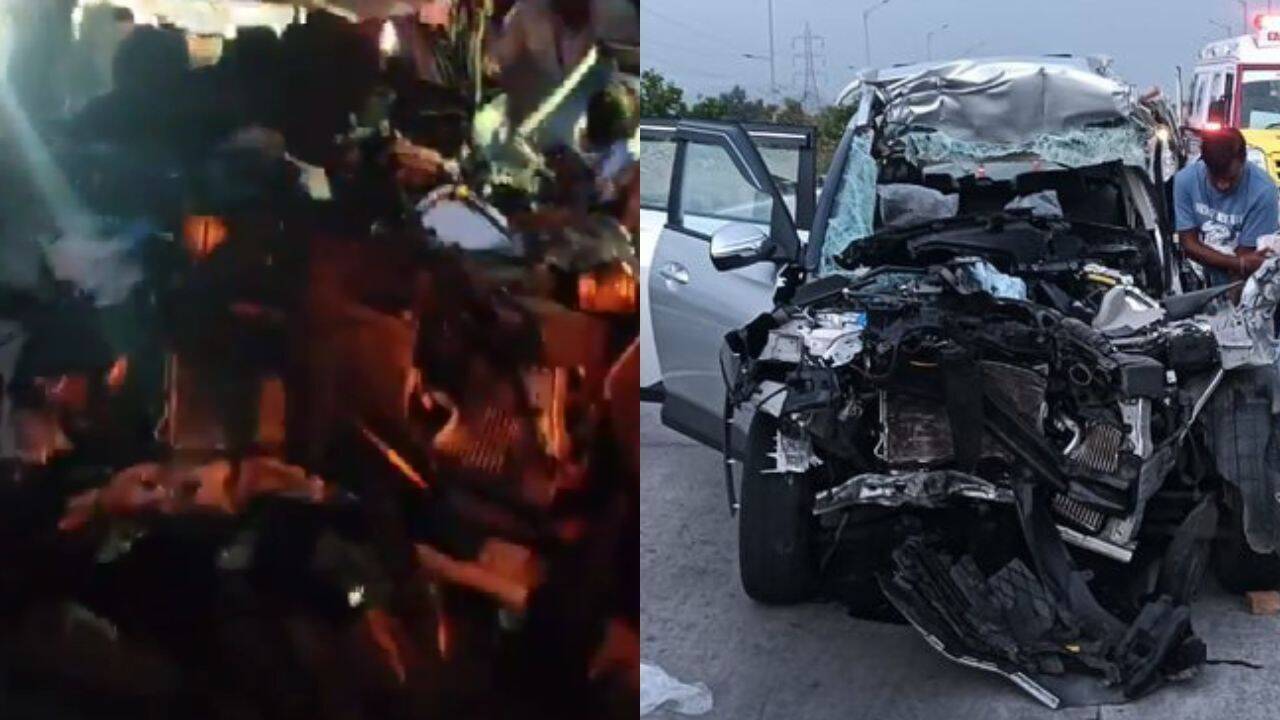 4 dead after speeding car hits a lorry in Vishakhapatnam