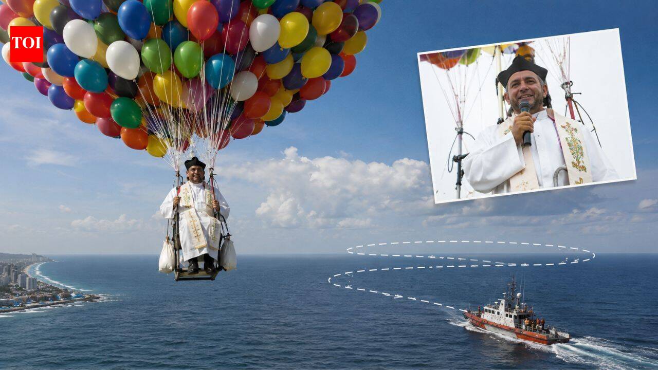 In 2008, a Brazilian priest rose into the sky beneath 1,000 balloons to raise money for charity, but the wind carried him into an Atlantic mystery