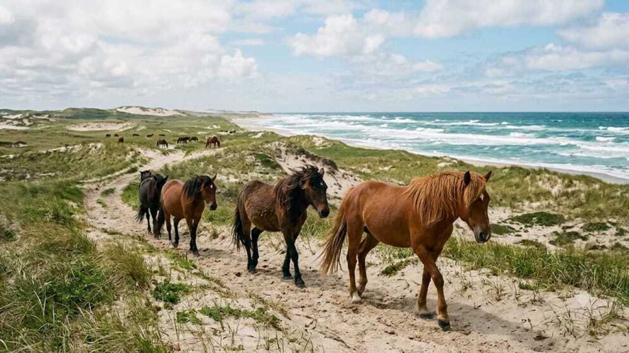 Sable Island is a remote sand island with no permanent residents, yet hundreds of wild horses roam freely across its shifting dunes