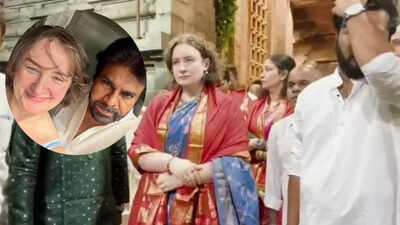 పవన్ కళ్యాణ్ సతీమణి అన్నా లెజ్నెవా 'OG' స్టార్ మంచి ఆరోగ్యం కోసం ప్రార్థించడానికి VIP అధికారాలు లేకుండా తిరుమల ఆలయంలో పవిత్రమైన అలిపిరి మెట్ల మీద నడిచారు.