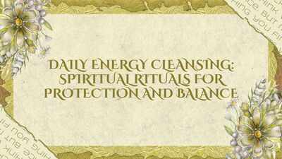 Daily Energy Cleansing: Spiritual rituals for protection and balance