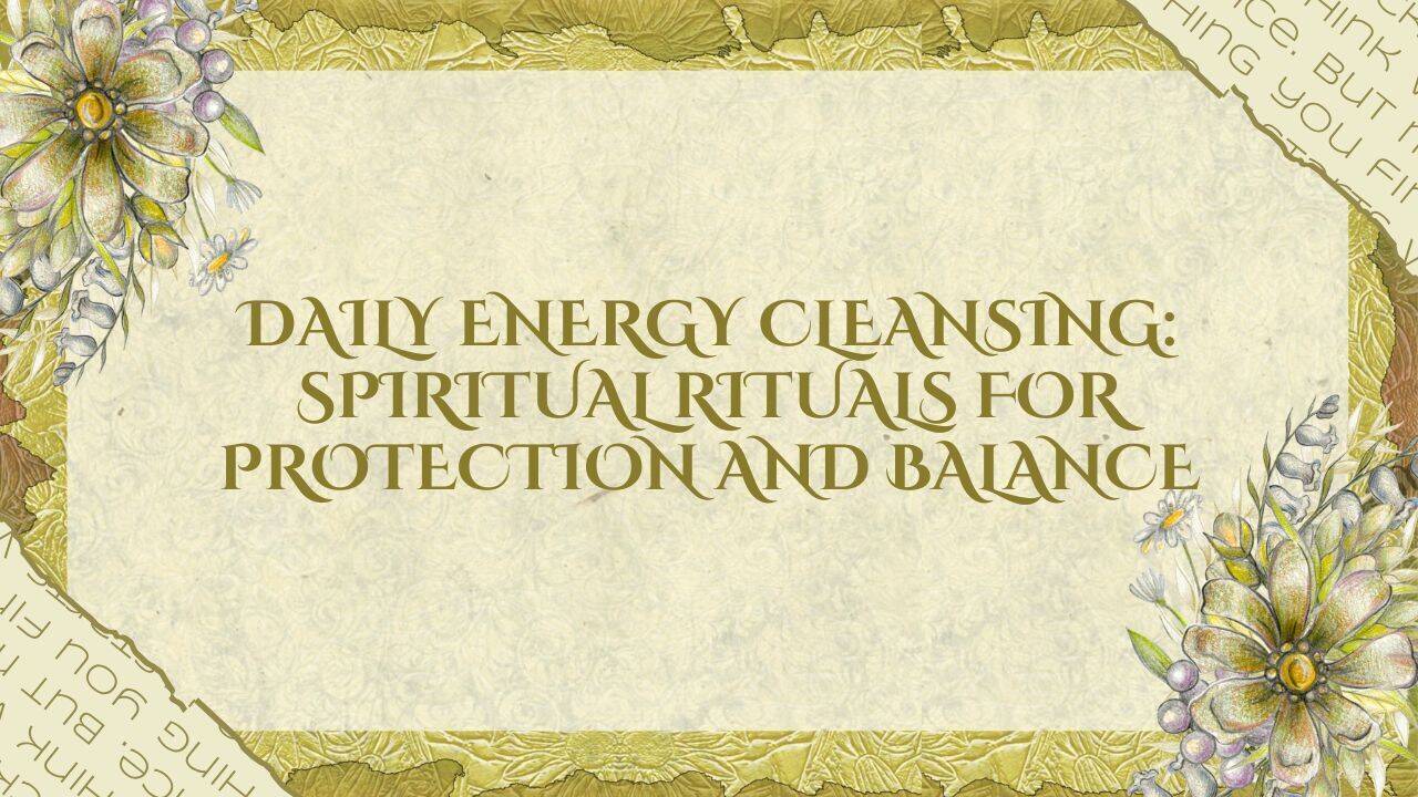 Daily Energy Cleansing: Spiritual rituals for protection and balance