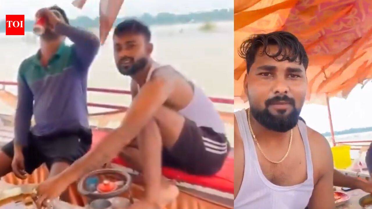 3 detained after viral video shows men drinking alcohol, eating mutton on boat in Ayodhya
