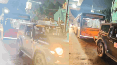 Watch: Mahindra Thar tows broken-down BMTC bus through Bengaluru streets, video sparks buzz online