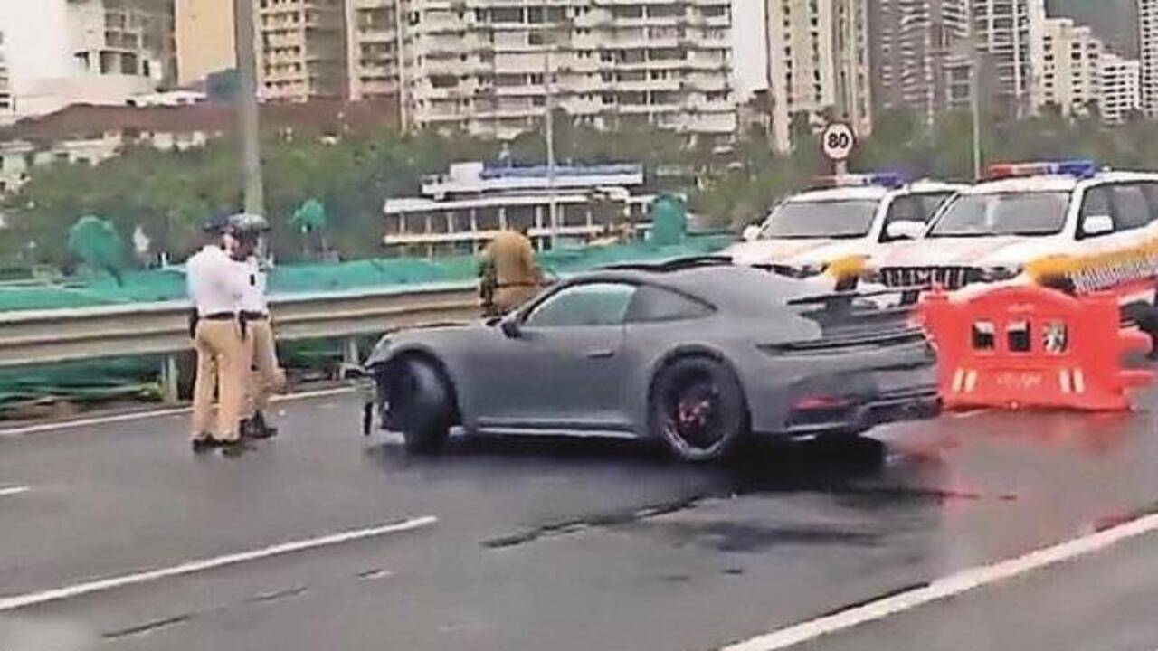 Speeding Porsche hits divider, car on Coastal Road, girl injured