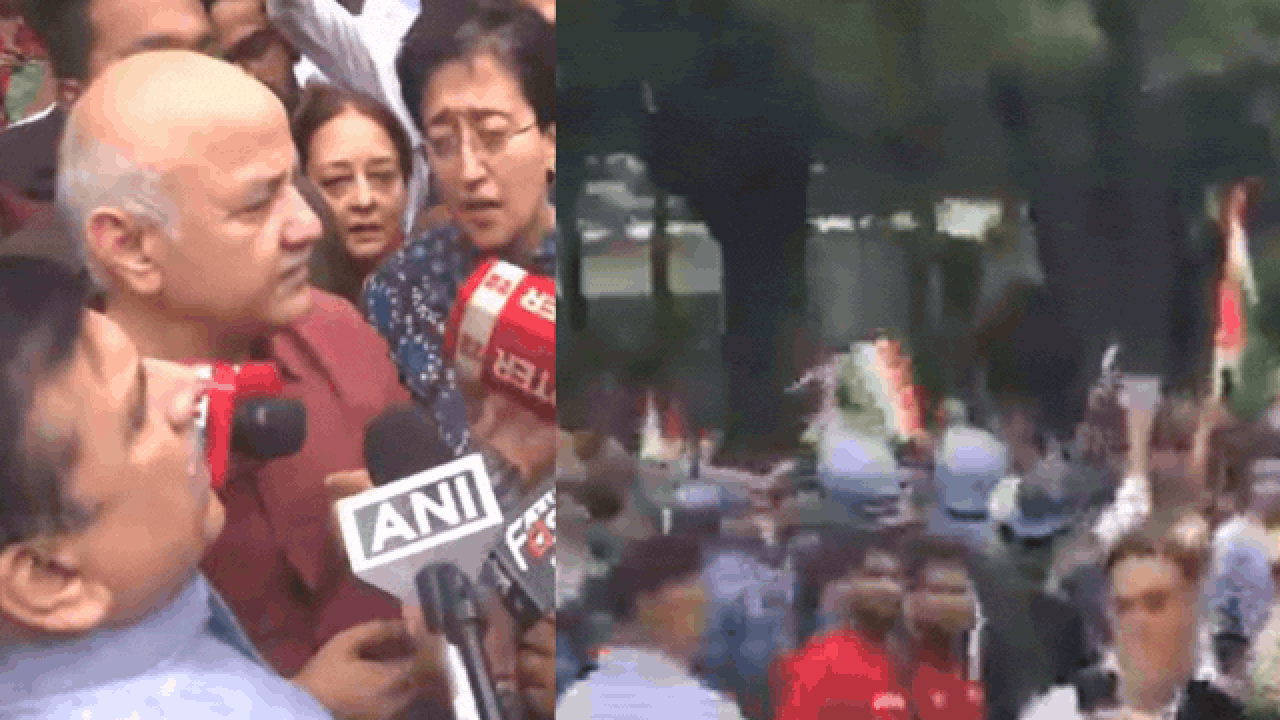 Manish Sisodia, Atishi and Sanjay Singh scale barricades to join CJP protest at Jantar Mantar; watch