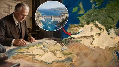 In 1928, a German architect planned to block the Strait of Gibraltar, drain the Mediterranean and create a new continent called Atlantropa