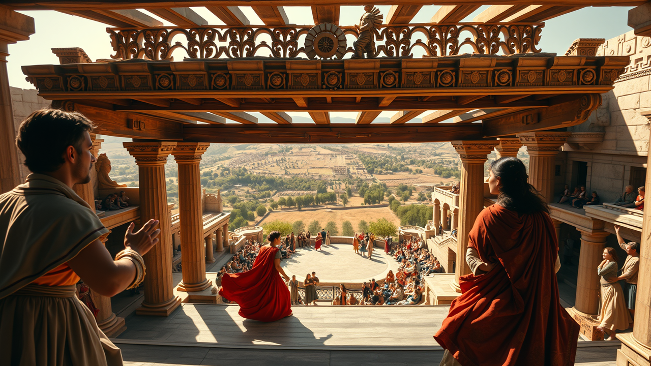 Ancient Greek theatres had wooden stages rolled in and out for every performance