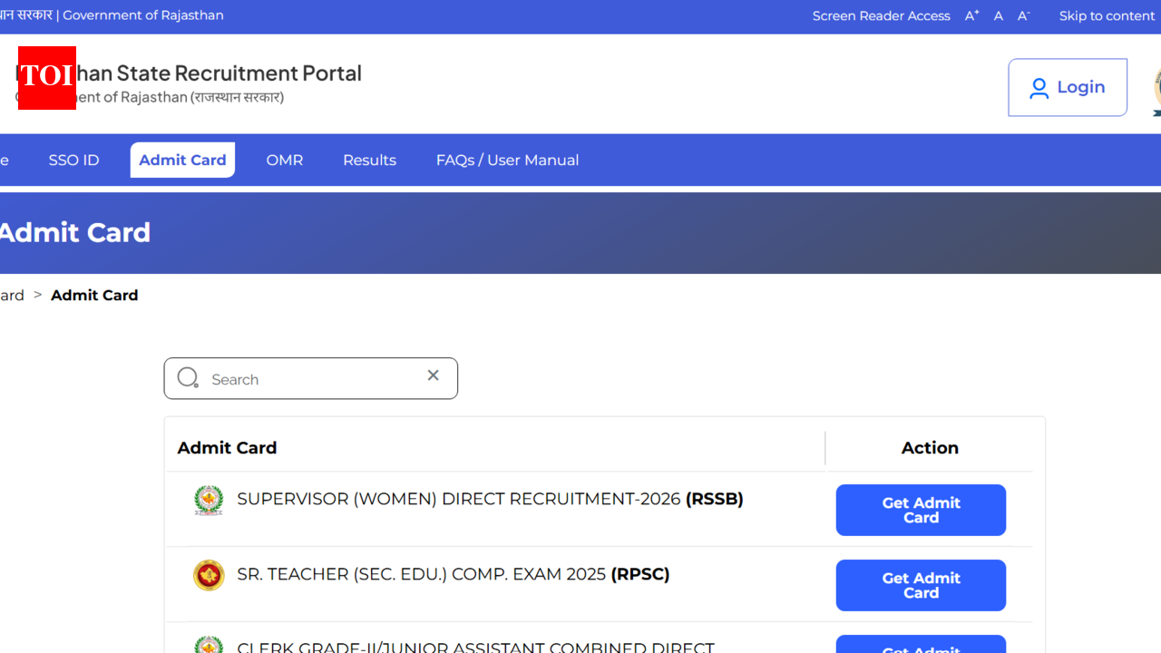Rajasthan Mahila Supervisor admit card 2026 released at recruitment.rajasthan.gov.in: Direct link to download hall tickets