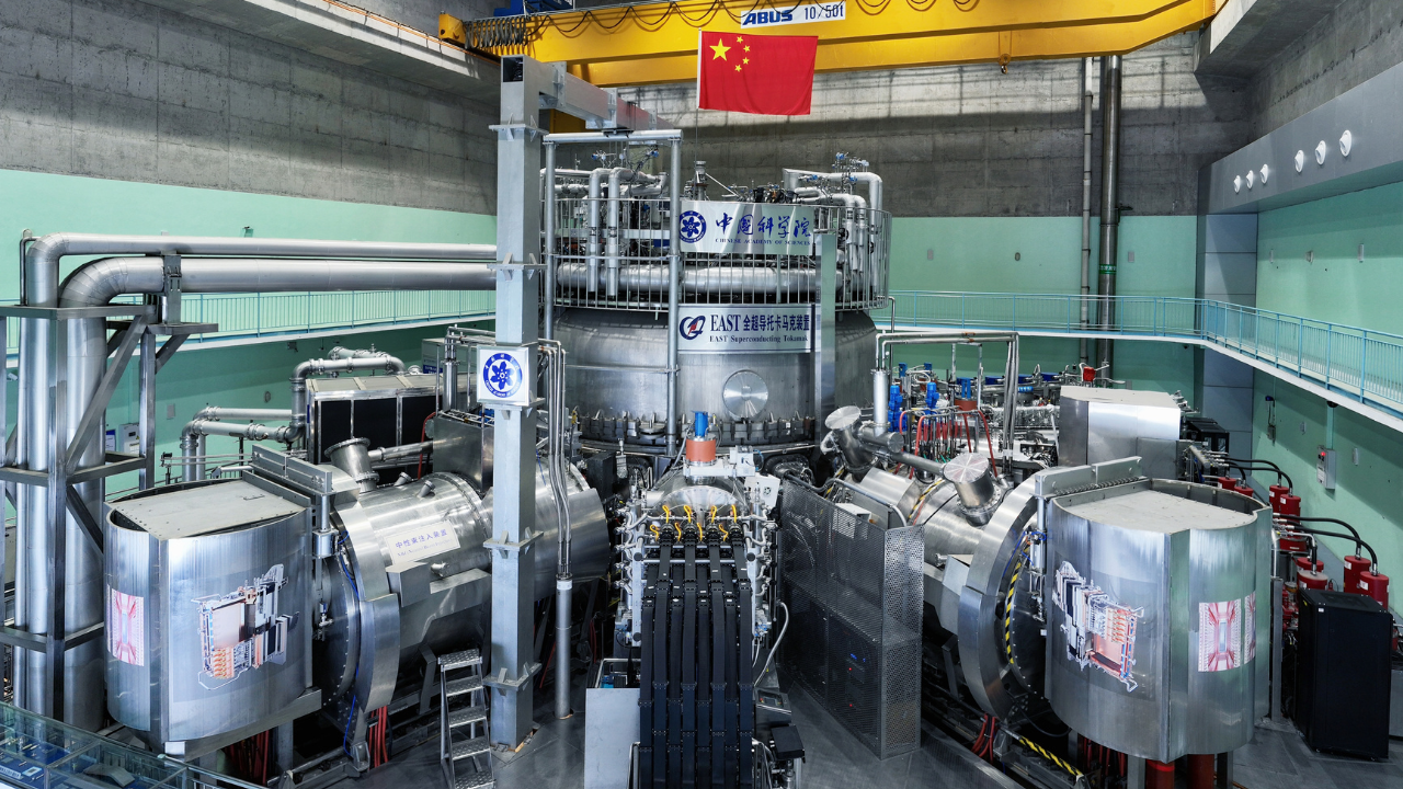 In 2025, China’s “artificial sun” held superheated plasma steady for 1,066 seconds, setting a new record for sustained high-confinement operation