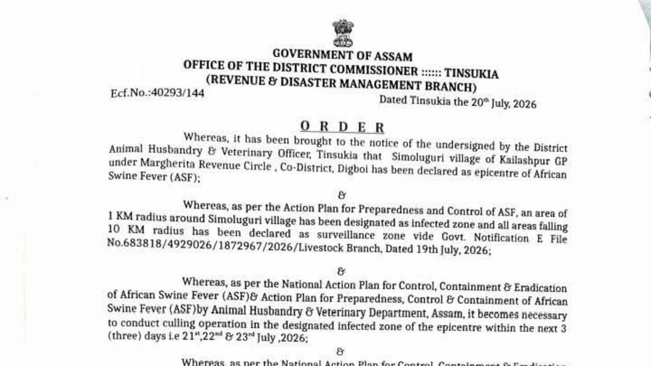 Fresh ASF cases triggers 30-day pork ban in Digboi