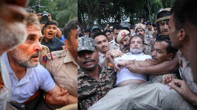 Watch: Rahul Gandhi dragged away, forcibly removed from protest site; pics show nosebleed