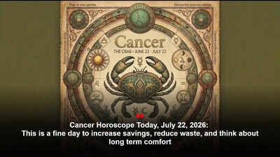 Cancer Horoscope Today, July 22, 2026: This is a fine day to increase savings, reduce waste, and think about long term comfort