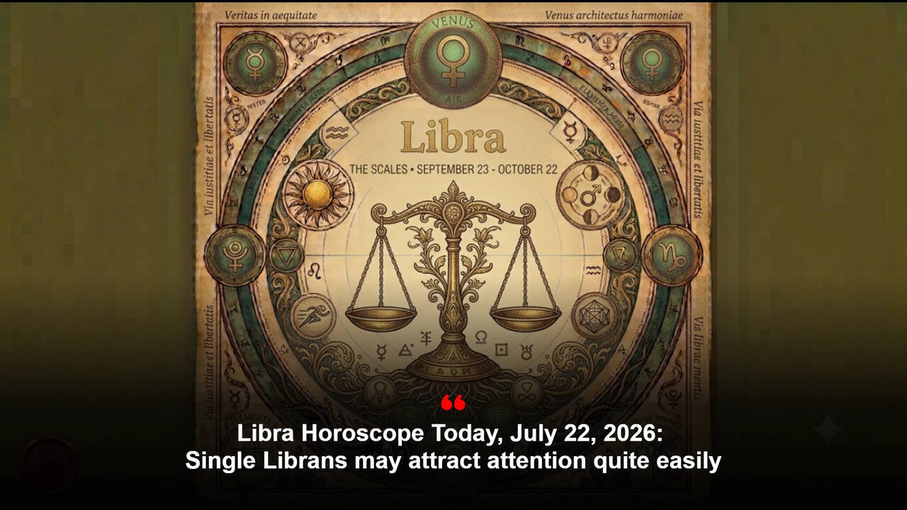 Libra Horoscope Today, July 22, 2026: Single Librans may attract attention quite easily