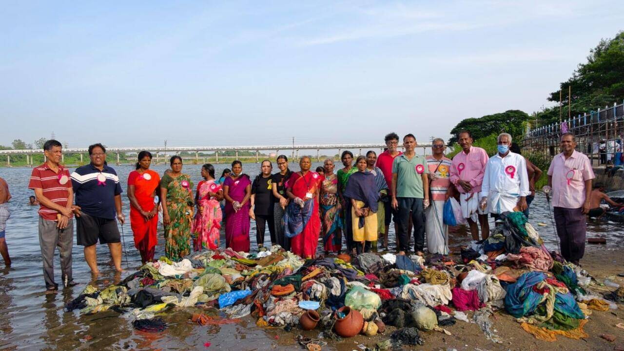 Over 3 tonnes of waste cleared from Cauvery for Aadi Perukku