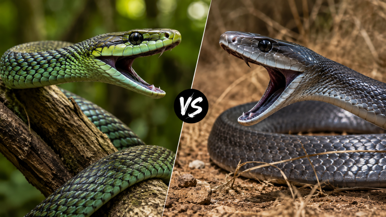 Boomslang vs Black Mamba: Which African venomous snake is more dangerous to humans