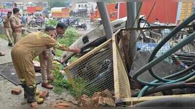 Steel-laden truck crashes into drain, driver dies