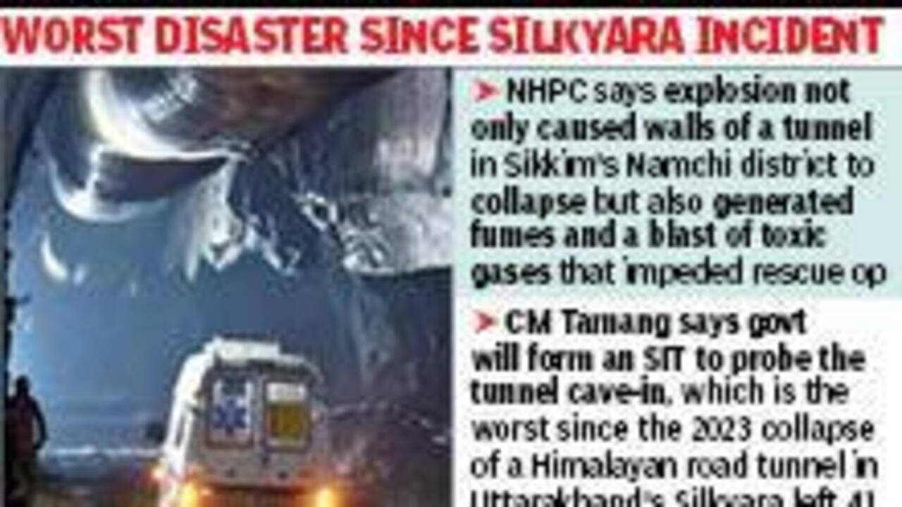 20 bodies recovered from Sikkim tunnel collapse site, 11 from N Bengal