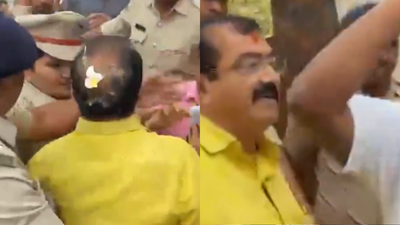 NEET row escalates: Eggs thrown at BJP MLA BP Harish near Congress office in Bengaluru