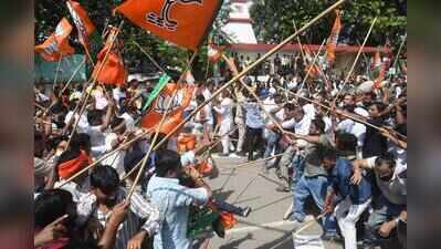 BJP, Cong workers clash during protest in Patna
