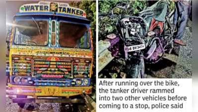 Man killed as water tanker rams bike in Hyderabad