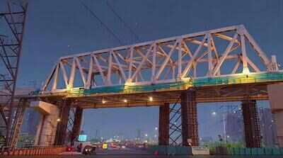 DMRC erects 58-metre steel span across DME & NH-9 near Electronic City station