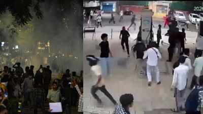 Tear gas, stones, bottles: Video shows late-night clash during CJP protest in Delhi