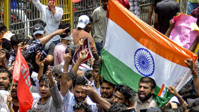 Water cannon, tug of war and a stolen gate: Patna NEET protest goes viral